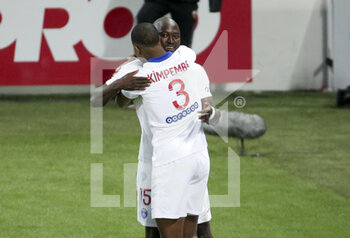 2021-02-27 - Danilo Pereira of PSG celebrates his goal with Presnel Kimpembe during the French championship Ligue 1 football match between Dijon FCO (DFCO) and Paris Saint-Germain (PSG) on February 27, 2021 at Stade Gaston Gerard in Dijon, France - Photo Jean Catuffe / DPPI - DIJON FCO (DFCO) AND PARIS SAINT-GERMAIN (PSG) - FRENCH LIGUE 1 - SOCCER