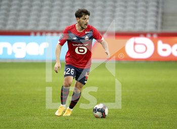 2021-02-28 - Jeremy Pied of Lille during the French championship Ligue 1 football match between Lille OSC and RC Strasbourg on february 28, 2021 at Pierre Mauroy stadium in Villeneuve-d'Ascq near Lille, France - Photo Jean Catuffe / DPPI - LILLE OSC AND RC STRASBOURG - FRENCH LIGUE 1 - SOCCER
