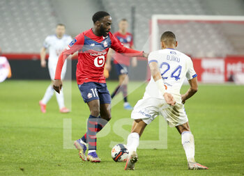 2021-02-28 - Jonathan Ikone of Lille during the French championship Ligue 1 football match between Lille OSC and RC Strasbourg on february 28, 2021 at Pierre Mauroy stadium in Villeneuve-d'Ascq near Lille, France - Photo Jean Catuffe / DPPI - LILLE OSC AND RC STRASBOURG - FRENCH LIGUE 1 - SOCCER