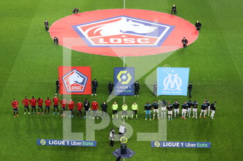 2021-03-03 - Presentation teams LOSC and Marseille during the French championship Ligue 1 football match between Lille OSC and Olympique de Marseille on March 3, 2021 at Pierre Mauroy stadium in Villeneuve-d'Ascq near Lille, France - Photo Laurent Sanson / LS Medianord / DPPI - LILLE OSC AND OLYMPIQUE DE MARSEILLE - FRENCH LIGUE 1 - SOCCER