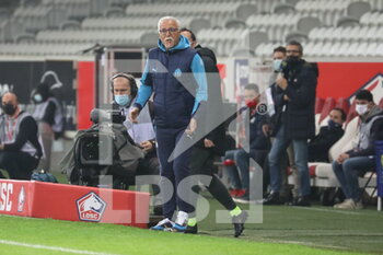 2021-03-03 - Nasser Larguet coach Marseille during the French championship Ligue 1 football match between Lille OSC and Olympique de Marseille on March 3, 2021 at Pierre Mauroy stadium in Villeneuve-d'Ascq near Lille, France - Photo Laurent Sanson / LS Medianord / DPPI - LILLE OSC AND OLYMPIQUE DE MARSEILLE - FRENCH LIGUE 1 - SOCCER
