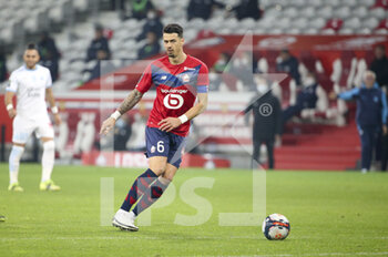 2021-03-03 - Jose Fonte of Lille during the French championship Ligue 1 football match between Lille OSC and Olympique de Marseille on March 3, 2021 at Pierre Mauroy stadium in Villeneuve-d'Ascq near Lille, France - Photo Jean Catuffe / DPPI - LILLE OSC AND OLYMPIQUE DE MARSEILLE - FRENCH LIGUE 1 - SOCCER