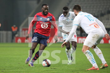 2021-03-03 - Ikone 10 losc and Caleta-Car 15 Marseille during the French championship Ligue 1 football match between Lille OSC and Olympique de Marseille on March 3, 2021 at Pierre Mauroy stadium in Villeneuve-d'Ascq near Lille, France - Photo Laurent Sanson / LS Medianord / DPPI - LILLE OSC AND OLYMPIQUE DE MARSEILLE - FRENCH LIGUE 1 - SOCCER