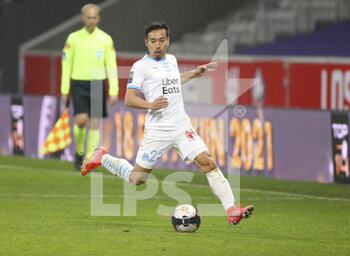 2021-03-03 - Yuto Nagatomo of Marseille during the French championship Ligue 1 football match between Lille OSC and Olympique de Marseille on March 3, 2021 at Pierre Mauroy stadium in Villeneuve-d'Ascq near Lille, France - Photo Jean Catuffe / DPPI - LILLE OSC AND OLYMPIQUE DE MARSEILLE - FRENCH LIGUE 1 - SOCCER