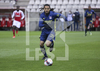 2021-03-12 - Jason Denayer of Lyon during the French championship Ligue 1 football match between Stade de Reims and Olympique Lyonnais (OL) on March 12, 2021 at Stade Auguste Delaune in Reims, France - Photo Jean Catuffe / DPPI - STADE DE REIMS AND OLYMPIQUE LYONNAIS (OL) - FRENCH LIGUE 1 - SOCCER