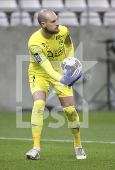 2021-03-12 - Goalkeeper of Reims Predrag Rajkovic during the French championship Ligue 1 football match between Stade de Reims and Olympique Lyonnais (OL) on March 12, 2021 at Stade Auguste Delaune in Reims, France - Photo Jean Catuffe / DPPI - STADE DE REIMS AND OLYMPIQUE LYONNAIS (OL) - FRENCH LIGUE 1 - SOCCER