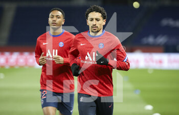 2021-03-14 - Marquinhos, Abdou Diallo (left) of PSG during the French championship Ligue 1 football match between Paris Saint-Germain and FC Nantes on March 14, 2021 at Parc des Princes stadium in Paris, France - Photo Jean Catuffe / DPPI - PARIS SAINT-GERMAIN AND FC NANTES - FRENCH LIGUE 1 - SOCCER