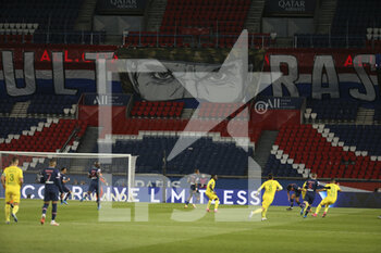 2021-03-14 - Empty stands during the French championship Ligue 1 football match between Paris Saint-Germain and FC Nantes on March 14, 2021 at Parc des Princes stadium in Paris, France - Photo Jean Catuffe / DPPI - PARIS SAINT-GERMAIN AND FC NANTES - FRENCH LIGUE 1 - SOCCER