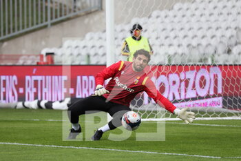 2021-03-14 - Goalkeeper RC Lens Jean-Louis Leca 16 during the French championship Ligue 1 football match between RC Lens and FC Metz on March 14, 2021 at Bollaert-Delelis stadium in Lens, France - Photo Laurent Sanson / LS Medianord / DPPI - RC LENS AND FC METZ - FRENCH LIGUE 1 - SOCCER