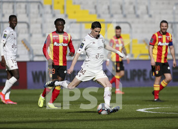 2021-03-14 - Vincent Pajot of FC Metz during the French championship Ligue 1 football match between RC Lens and FC Metz on March 14, 2021 at Stade Bollaert-Delelis in Lens, France - Photo Jean Catuffe / DPPI - RC LENS AND FC METZ - FRENCH LIGUE 1 - SOCCER