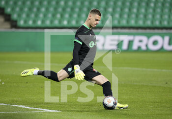 2021-03-19 - Goalkeeper of Saint-Etienne Stefan Bajic during the French championship Ligue 1 football match between AS Saint-Etienne (ASSE) and AS Monaco (ASM) on March 19, 2021 at Stade Geoffroy Guichard in Saint-Etienne, France - Photo Jean Catuffe / DPPI - AS SAINT-ETIENNE (ASSE) AND AS MONACO (ASM) - FRENCH LIGUE 1 - SOCCER