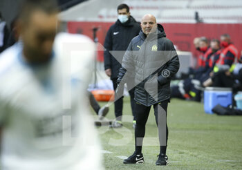 2021-03-20 - Coach of Olympique de Marseille Jorge Sampaoli during the French championship Ligue 1 football match between OGC Nice and Olympique de Marseille (OM) on March 20, 2021 at Allianz Riviera stadium in Nice, France - Photo Jean Catuffe / DPPI - OGC NICE AND OLYMPIQUE DE MARSEILLE (OM) - FRENCH LIGUE 1 - SOCCER