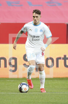 2021-03-20 - Pol Lirola of Marseille during the French championship Ligue 1 football match between OGC Nice and Olympique de Marseille (OM) on March 20, 2021 at Allianz Riviera stadium in Nice, France - Photo Jean Catuffe / DPPI - OGC NICE AND OLYMPIQUE DE MARSEILLE (OM) - FRENCH LIGUE 1 - SOCCER