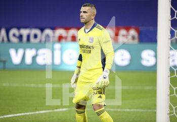 2021-03-21 - Goalkeeper of Lyon Anthony Lopes during the French championship Ligue 1 football match between Olympique Lyonnais (OL) and Paris Saint-Germain (PSG) on March 21, 2021 at Groupama stadium in Decines-Charpieu near Lyon, France - Photo Jean Catuffe / DPPI - OLYMPIQUE LYONNAIS AND PARIS SAINT-GERMAIN - FRENCH LIGUE 1 - SOCCER