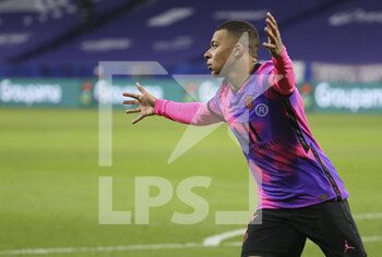 2021-03-21 - Kylian Mbappe of PSG celebrates his second goal during the French championship Ligue 1 football match between Olympique Lyonnais (OL) and Paris Saint-Germain (PSG) on March 21, 2021 at Groupama stadium in Decines-Charpieu near Lyon, France - Photo Jean Catuffe / DPPI - OLYMPIQUE LYONNAIS AND PARIS SAINT-GERMAIN - FRENCH LIGUE 1 - SOCCER