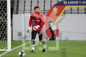 2021-04-03 - Goalkeeper RC Lens Jean-Louis LECA 16 during the French championship Ligue 1 football match between RC Lens and Olympique Lyonnais on April 3, 2021 at Bollaert-Delelis stadium in Lens, France - Photo Laurent Sanson / LS Medianord / DPPI - RC LENS VS OLYMPIQUE LYONNAIS - FRENCH LIGUE 1 - SOCCER