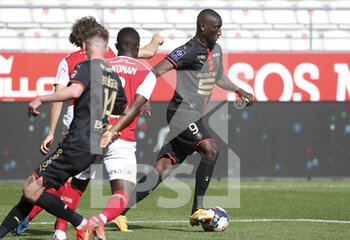 2021-04-04 - Serhou Guirassy of Rennes during the French championship Ligue 1 football match between Stade de Reims and Stade Rennais (Rennes) on April 4, 2021 at Stade Auguste Delaune in Reims, France - Photo Jean Catuffe / DPPI - STADE DE REIMS VS STADE RENNAIS (RENNES) - FRENCH LIGUE 1 - SOCCER