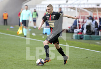 2021-04-04 - Adrien Truffert of Rennes during the French championship Ligue 1 football match between Stade de Reims and Stade Rennais (Rennes) on April 4, 2021 at Stade Auguste Delaune in Reims, France - Photo Jean Catuffe / DPPI - STADE DE REIMS VS STADE RENNAIS (RENNES) - FRENCH LIGUE 1 - SOCCER