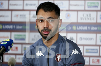 2021-04-09 - Farid Boulaya of FC Metz answers to the media during the post-match press conference following the French championship Ligue 1 football match between FC Metz and Lille OSC (LOSC) on April 9, 2021 at Stade Saint-Symphorien in Metz, France - Photo Jean Catuffe / DPPI - FC METZ VS LILLE OSC (LOSC) - FRENCH LIGUE 1 - SOCCER