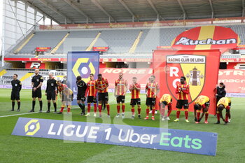 2021-04-11 - Présentation team RC Lens before match during the French championship Ligue 1 football match between RC Lens and FC Lorient on April 11, 2021 at Bollaert-Delelis stadium in Lens, France - Photo Laurent Sanson / LS Medianord / DPPI - RC LENS VS FC LORIENT - FRENCH LIGUE 1 - SOCCER
