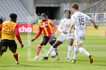 2021-04-11 - Duel Haidara 21 Lens and Gravillon 2 Lorient during the French championship Ligue 1 football match between RC Lens and FC Lorient on April 11, 2021 at Bollaert-Delelis stadium in Lens, France - Photo Laurent Sanson / LS Medianord / DPPI - RC LENS VS FC LORIENT - FRENCH LIGUE 1 - SOCCER