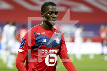 2021-04-16 - Timothy Weah of Lille during the French championship Ligue 1 football match between LOSC and Montpellier HSC on April 16, 2021 at Pierre Mauroy stadium in Villeneuve-d'Ascq near Lille, France - Photo Jean Catuffe / DPPI - LOSC VS MONTPELLIER HSC - FRENCH LIGUE 1 - SOCCER