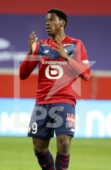2021-04-16 - Jonathan David of Lille during the French championship Ligue 1 football match between LOSC and Montpellier HSC on April 16, 2021 at Pierre Mauroy stadium in Villeneuve-d'Ascq near Lille, France - Photo Jean Catuffe / DPPI - LOSC VS MONTPELLIER HSC - FRENCH LIGUE 1 - SOCCER
