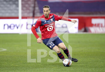 2021-04-16 - Yusuf Yazici of Lille during the French championship Ligue 1 football match between LOSC and Montpellier HSC on April 16, 2021 at Pierre Mauroy stadium in Villeneuve-d'Ascq near Lille, France - Photo Jean Catuffe / DPPI - LOSC VS MONTPELLIER HSC - FRENCH LIGUE 1 - SOCCER