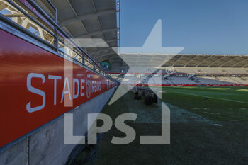 2021-04-23 - General view of the Auguste Delaune stadium, during the French championship Ligue 1 football match between Stade de Reims and Olympique de Marseille on April 23, 2021 at Auguste Delaune stadium in Reims, France - Photo Loic Baratoux / DPPI - STADE DE REIMS VS OLYMPIQUE DE MARSEILLE (OM) - FRENCH LIGUE 1 - SOCCER
