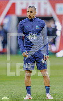 2021-04-23 - Dimitri Payet of OM warms up before the French championship Ligue 1 football match between Stade de Reims and Olympique de Marseille on April 23, 2021 at Auguste Delaune stadium in Reims, France - Photo Loic Baratoux / DPPI - STADE DE REIMS VS OLYMPIQUE DE MARSEILLE (OM) - FRENCH LIGUE 1 - SOCCER