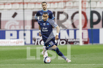 2021-04-23 - Dimitri Payet of OM during the French championship Ligue 1 football match between Stade de Reims and Olympique de Marseille on April 23, 2021 at Auguste Delaune stadium in Reims, France - Photo Loic Baratoux / DPPI - STADE DE REIMS VS OLYMPIQUE DE MARSEILLE (OM) - FRENCH LIGUE 1 - SOCCER