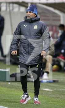 2021-04-23 - Coach of Olympique de Marseille Jorge Sampaoli during the French championship Ligue 1 football match between Stade de Reims and Olympique de Marseille (OM) on April 23, 2021 at Stade Auguste Delaune in Reims, France - Photo Jean Catuffe / DPPI - STADE DE REIMS VS OLYMPIQUE DE MARSEILLE (OM) - FRENCH LIGUE 1 - SOCCER