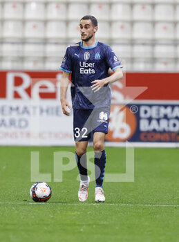 2021-04-23 - Lucas Perrin of OM during the French championship Ligue 1 football match between Stade de Reims and Olympique de Marseille on April 23, 2021 at Auguste Delaune stadium in Reims, France - Photo Loic Baratoux / DPPI - STADE DE REIMS VS OLYMPIQUE DE MARSEILLE (OM) - FRENCH LIGUE 1 - SOCCER