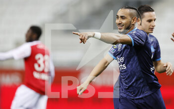 2021-04-23 - Dimitri Payet of OM celebrates after his second goal 1-3 during the French championship Ligue 1 football match between Stade de Reims and Olympique de Marseille on April 23, 2021 at Auguste Delaune stadium in Reims, France - Photo Loic Baratoux / DPPI - STADE DE REIMS VS OLYMPIQUE DE MARSEILLE (OM) - FRENCH LIGUE 1 - SOCCER