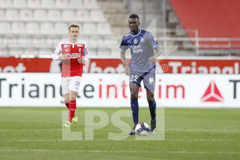 2021-04-23 - Pape Gueye of OM during the French championship Ligue 1 football match between Stade de Reims and Olympique de Marseille on April 23, 2021 at Auguste Delaune stadium in Reims, France - Photo Loic Baratoux / DPPI - STADE DE REIMS VS OLYMPIQUE DE MARSEILLE (OM) - FRENCH LIGUE 1 - SOCCER
