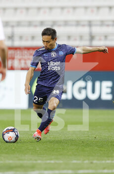 2021-04-23 - Yuto Nagatomo of OM during the French championship Ligue 1 football match between Stade de Reims and Olympique de Marseille on April 23, 2021 at Auguste Delaune stadium in Reims, France - Photo Loic Baratoux / DPPI - STADE DE REIMS VS OLYMPIQUE DE MARSEILLE (OM) - FRENCH LIGUE 1 - SOCCER