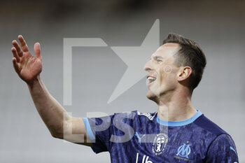 2021-04-23 - Arkadiusz Milik of OM reacts after his goal is ruled out during the French championship Ligue 1 football match between Stade de Reims and Olympique de Marseille on April 23, 2021 at Auguste Delaune stadium in Reims, France - Photo Loic Baratoux / DPPI - STADE DE REIMS VS OLYMPIQUE DE MARSEILLE (OM) - FRENCH LIGUE 1 - SOCCER