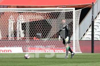 2021-04-25 - Jean-Louis Leca goalkeeper Lens the French championship Ligue 1 football match between RC Lens and Nimes Olympique at Bollaert-Delelis stadium in Lens, France - Photo Laurent Sanson / LS Medianord / DPPI - RC LENS VS NIMES OLYMPIQUE AT BOLLAERT-DELELIS STADIUM IN LENS, FRANCE - PHOTO LAURENT SANSON / LS MEDIANO - FRENCH LIGUE 1 - SOCCER