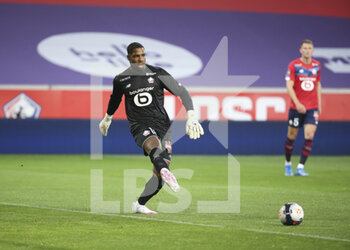 2021-05-01 - Goalkeeper of Lille Mike Maignan during the French championship Ligue 1 football match between Lille OSC (LOSC) and OGC Nice (OGCN) on May 1, 2021 at Stade Pierre Mauroy in Villeneuve-d'Ascq near Lille, France - Photo Jean Catuffe / DPPI - LILLE OSC (LOSC) VS OGC NICE (OGCN) - FRENCH LIGUE 1 - SOCCER