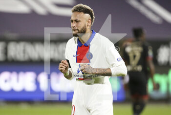 2021-05-09 - Neymar Jr of PSG celebrates his goal during the French championship Ligue 1 football match between Stade Rennais and Paris Saint-Germain (PSG) on May 9, 2021 at Roazhon Park in Rennes, France - Photo Jean Catuffe / DPPI - STADE RENNAIS VS PARIS SAINT-GERMAIN (PSG) - FRENCH LIGUE 1 - SOCCER