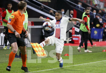 2021-05-09 - Colin Dagba of PSG during the French championship Ligue 1 football match between Stade Rennais and Paris Saint-Germain on May 9, 2021 at Roazhon Park in Rennes, France - Photo Jean Catuffe / DPPI - STADE RENNAIS VS PARIS SAINT-GERMAIN (PSG) - FRENCH LIGUE 1 - SOCCER