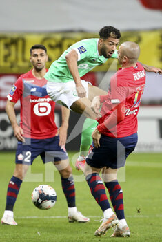 2021-05-16 - Denis Bouanga of Saint-Etienne during the French championship Ligue 1 football match between Lille OSC (LOSC) and AS Saint-Etienne (ASSE) on May 16, 2021 at Stade Pierre Mauroy in Villeneuve-d'Ascq near Lille, France - Photo Jean Catuffe / DPPI - LILLE OSC (LOSC) VS AS SAINT-ETIENNE (ASSE) - FRENCH LIGUE 1 - SOCCER