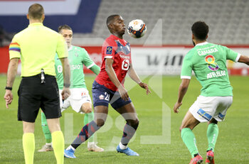2021-05-16 - Boubakary Soumare of Lille during the French championship Ligue 1 football match between Lille OSC (LOSC) and AS Saint-Etienne (ASSE) on May 16, 2021 at Stade Pierre Mauroy in Villeneuve-d'Ascq near Lille, France - Photo Jean Catuffe / DPPI - LILLE OSC (LOSC) VS AS SAINT-ETIENNE (ASSE) - FRENCH LIGUE 1 - SOCCER