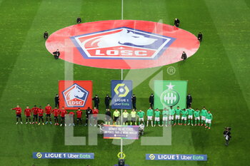 2021-05-16 - Protocole presentation teams before match during the French championship Ligue 1 football match between LOSC Lille and AS Saint-Etienne on May 16, 2021 at Pierre Mauroy stadium in Villeneuve-d'Ascq near Lille, France - Photo Laurent Sanson / LS Medianord / DPPI - LOSC LILLE VS AS SAINT-ETIENNE - FRENCH LIGUE 1 - SOCCER