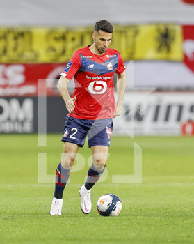 2021-05-16 - Zeki Celik of LOSC during the French championship Ligue 1 football match between LOSC Lille and AS Saint-Etienne on May 16, 2021 at Pierre Mauroy stadium in Villeneuve-d'Ascq near Lille, France - Photo Loic Baratoux / DPPI - LOSC LILLE VS AS SAINT-ETIENNE - FRENCH LIGUE 1 - SOCCER