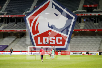 2021-05-16 - Banner, logo of LOSC during the French championship Ligue 1 football match between LOSC Lille and AS Saint-Etienne on May 16, 2021 at Pierre Mauroy stadium in Villeneuve-d'Ascq near Lille, France - Photo Loic Baratoux / DPPI - LOSC LILLE VS AS SAINT-ETIENNE - FRENCH LIGUE 1 - SOCCER