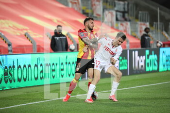 2021-05-23 - Duel CLAUSS 11 Lens and GOLOVIN 17 Monaco during the French championship Ligue 1 football match between RC Lens and AS Monaco on May, 23, 2021 at Bollaert-Delelis stadium in Lens, France - Photo Laurent Sanson / LS Medianord / DPPI - RC LENS VS AS MONACO - FRENCH LIGUE 1 - SOCCER