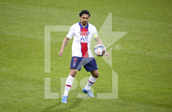 2021-05-23 - Marquinhos of PSG during the French championship Ligue 1 football match between Stade Brestois 29 and Paris Saint-Germain (PSG) on May 23, 2021 at Stade Francis Le Ble in Brest, France - Photo Jean Catuffe / DPPI - STADE BRESTOIS 29 VS PARIS SAINT-GERMAIN (PSG) - FRENCH LIGUE 1 - SOCCER