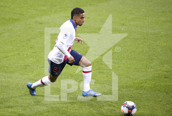 2021-05-23 - Colin Dagba of PSG during the French championship Ligue 1 football match between Stade Brestois 29 and Paris Saint-Germain (PSG) on May 23, 2021 at Stade Francis Le Ble in Brest, France - Photo Jean Catuffe / DPPI - STADE BRESTOIS 29 VS PARIS SAINT-GERMAIN (PSG) - FRENCH LIGUE 1 - SOCCER