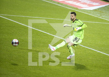 2021-05-23 - Goalkeeper of Brest Gautier Larsonneur during the French championship Ligue 1 football match between Stade Brestois 29 and Paris Saint-Germain (PSG) on May 23, 2021 at Stade Francis Le Ble in Brest, France - Photo Jean Catuffe / DPPI - STADE BRESTOIS 29 VS PARIS SAINT-GERMAIN (PSG) - FRENCH LIGUE 1 - SOCCER